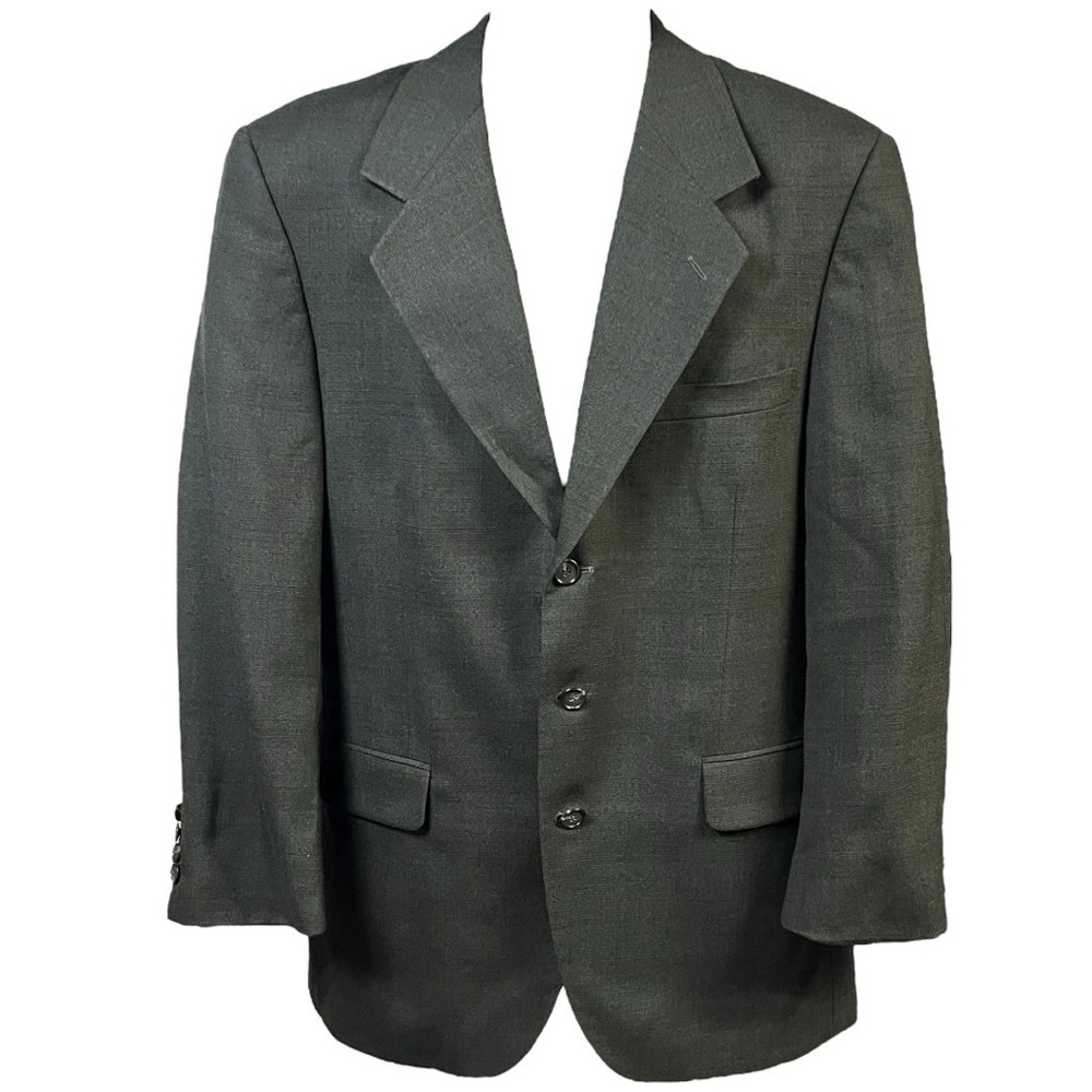 Jeffrey Banks Blazer‎ 40R Gray Notched Lapel 3Button Marble Chic Office Simple